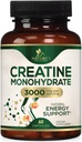 Creatina Monoidrato capsule 3000mg – Migliore polvere di creatina micronizzata - Supporta muscolare magra, resistenza, energia, & Endurance - Supplemento di natura, Non OGM, senza glutine per le donne & uomini - 60 capsule