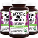 FarmHaven USDA Organic Milk Thistle Capsule | 30X Concentrated Seed Extract & 80% Silymarin Standardized - Supporta la funzione del fegato e la salute generale | Non OGM | 360 Vegan Capsule