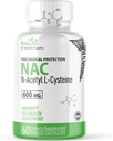 Natura Fusions NAC Supplemento N-Acetyl Cysteine - NAC 600 mg - Anti Aging Supplement, Antioxidant Supplement, Liver and Lung Support, Boost Glutathione - N Acetyl Cysteine (60 capsule)
