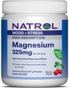 Natrol Magnesio 325 mg, Alto assorbimento Magnesio Glycinate e miscela di carbonato per aiutare a calmare la mente e rilassarsi il corpo, 16.8 OZ di polvere aromatizzata alla ciliegia, fino a un rifornimento di 90 giorni