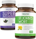 Antiossidanti & St. John's Wort (2-Month Supply) Serenity Antioxidant Blend - Super Antiossidanti - Potente Super Food Daily Blend (120 Caps) & St. John's Wort - Potente 9000mcg Extract (120 Caps)