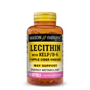 Lecitina naturale MASON con Kelp, Aceto di sidro di vitamina B6 & Apple, Formula a doppia azione, 100 Softgels