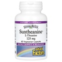 Fattori naturali Stress-Relax Suntheanine L-teanina 125 mg, Non-Drowsy Stress Supporto per calma mentale e rilassamento, 60 capsule