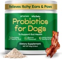 Probiotici per la salute digestiva - Probiotici per cani Gut Salute & Allergy Relief - Probiotici per cani - Lievito, Itchy Skin e Itchy Ears - Polvere alternativa alle masticate - TrueCanine Wild Belly