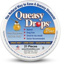 Tre Lollies Queasy Drops Plus - Lozenges con Pectin & Honey a Soothe a Dry Mouth - Alleviate Nausea & Motion Sickness - Naturale - 21 ct