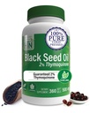 Olio di semi nero 500mg 360 Softgels | Alta potenza 2% Thymoquinone | 3rd Party Tested | Pure Cold Pressed | Organically Gown | Non-GMO, Gluten Free, Soy Free