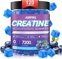 Creatina Monoidrato Gummies per Uomini & Donne 120 CT - 7200mg di Creatina Monoidrato per Serve, Creatina Masticabile Monoidrato per Supporto Muscolare & Energy Boost, Sugar Free, Vegan (BlueberryFlavor)