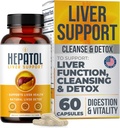 Detox per la pulizia del fegato - Integratore per fegato di erbe con curcuma; L-Cysteine Detox Support Liver Health; Digestione sana - Integratori per la pulizia del fegato - 60 Ct (1)