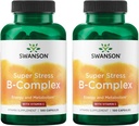 Swanson Vitamina B-Complex w/Vitamin C - Integratore naturale Promuovere il sollievo dalle tensioni, il supporto energetico e l'aiuto della salute immunitaria - Può sostenere il metabolismo e la salute nervosa - (100 capsule) (2 Pack)