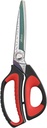 LIVINGO 10" Forbici multiuso Heavy Duty, Rivestimento in titanio Premium Forgiato Strumento in acciaio inossidabile Forgiato Cesoie da negozio industriale per casa, Pruning, Giardinaggio, Tessuto, Rosso / Nero