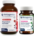 Metagenics Magnesium Glycinate (120 compresse) & UltraFlora Probiotico femminile completo (30 capsule) - Magnesio assorbibile per il supporto del sistema nervoso - Aids Salute Digestiva