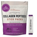 Peptidi di collagene consapevoli in polvere Pacchetti non aromatizzati - Polvere di collagene idrolizzata - Capelli, Pelle, Unghie, & Supporto misto - Supplementi di collagene di tipo I & III per donne e uomini - Confezione da 20