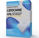 CARELANDA 4% lidocaina Patches 18 Pcs impermeabile massima resistenza indietro dolore prodotti di sollievo Patches con forte bordo adesivo, per il ginocchio Neck Nerve spalla dolore Rilassante muscolare, Super Sticky