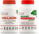 Collage idrolizzato a vita intera e capsule di clenbuterolo Oleifera - Integratori alimentari - Pillole di collagene bovino per le donne e gli uomini, senza glutine - Capsule vegetali