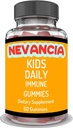 Gummie immunitarie giornaliere per bambini con sambuco, vitamina C, zinco, supporto immunitario, salute della pelle, supporto antiossidante, per bambini, aroma di sambuco, 60 Gummies