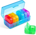 Organizzatore di pillole settimanali Zoksi 2 volte al giorno, scatola di pillole Am Pm blu 7 giorni, organizzatore giornaliero di pm 7 giorno, caso di pillola di vitamina portatile, scatola settimanale di pillole per oli di pesce, vitamina, supplemento