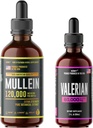 HERBIFY Bundle - Mullein Leaf Extract & Valerian Root Tincture - Supporto respiratorio e supporto del sistema nervoso