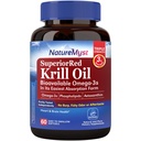Olio di Krill 1000 mg Softgels, Olio di Krill Omega-3s, EPA, DHA, Astaxanthin & Phospholipids, 60 Conte (Pack of 1), Non-GMO, No Gluten, Made in the USA