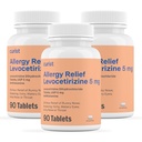 Levocetirizine Generico Dihydrochloride 5mg Bulk (270 compresse), Pillole Allergy, 24 ore di Allergy Relief - Medicina Allergia (3 pacchetti di 90 compresse)