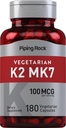 Piping Rock K2 MK7 vitamina Supplemento | 100 mcg | 180 capsule vegetariane | per le donne e gli uomini | Non-GMO, senza glutine