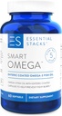 Essential Stacks Smart Omega 3 - Olio di Pesce Burpless - 1400mg EPA DHA Per Serving, Coated Enteric (60 capsule)