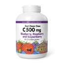 Fattori naturali, Bambini chewable vitamina C 500 mg, Supporta la salute immunitaria, le ossa, i denti e le gengive, mirtillo, lampone e Boysenberry, 90 conteggio (pacchetto di 1)