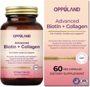 Biotina e collagene Supplementi-Biotin 5000 mcg + collagene per le donne-Supporti capelli forti, nails & sano pelle-60 capsule vegetali