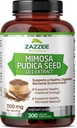 Zazzee Mimosa Pudica Estratto 10:1, 200 capsule vegane, 1100 mg, 3+ Mese di fornitura, Potente 10:1 estratto, Non OGM e All-Natural