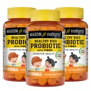 Probiotico per bambini sani di MASON con fibra - Funzione digestiva sana, salute del fegato migliorata, 60 masticabili (pacchetto di 3)