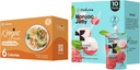 Hethstia Konjac Jelly Lychee Flavor con collagene peptidi 10 pacchetti e Konjac Fettuccine Gluten Free 12 confezioni Calorie basse, Keto, Sugar Free, Food sano