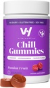 VitaHustle Chill Gummies for Stress Relief, 300 mg KSM 66 Ashwagandha, L-teanina, Vegan, Mood Gummies, Balance Cortisol, Focus (frutta di passaggio) 50 Count
