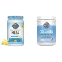 Giardino della vita Vegan Protein Powder - Agitazione di sostituzione del meal organico crudo - Vanilla - Pea Protein & Grass Fed Collagen Peptides Polvere - Polvere di collagene non aromatizzata per le donne Giunti per unghie della pelle dei capelli