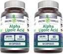 Stupefacente Formulas Alpha Lipoic Acid | 600 Mg Per Serving Supplement | Capsules | Non-GMO | Gluten Free | Made in USA (60 | 2 Pack)