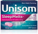 Unisom SleepMelts, Nighttime Sleep-aid, Diphenhydramine HCI, 24 compresse, 25mg
