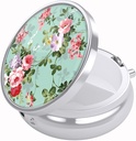 Nipichsha Pill Box, Small Pill Case for Purse & Pocket, Cute Travel Medicine Organizer, Portable Medicine Container Holder to Holding Vitamins, Medication, Fish Oil & Supplement, Graceful Peony