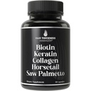 Biotina (5000mcg), Cheratina, Collagene, Coda di cavallo, Sega Palmetto – Supplemento di crescita di capelli 5-in-1 & Vitamine per le donne & uomini, DHT Blocker Capsule per la tintura - Vitamine di crescita dei capelli
