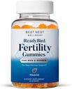 Best Nest Wellness Fertility Gummies - Prenatale Multivitamina per il supporto alla percezione - Integratore nutrizionale con vitamine etilate - Vibrante Assistenza sanitaria con Coenzima Q10 - Peach, 60 Gummies