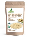 Polvere di radice di Ashwagandha organica - 1.10 lbs (17.64 oz) | Sacchetto di Kraft Resealable, Non-GMO, Ginseng indiano, Withania Somnifera -100% crudo dall'India, da SHOPOSR