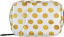 Naanle Oro Bianco Polka Dot Pill Box 7 giorno Case Bag organizzatore di viaggio con Zipper portatile Formato settimanale compatto per il supporto supplemento di vitamina A Dots Golden 4.6 x 3.14 x 1.88 pollici 0.12 kg