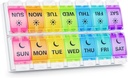 BUG HULL Pill Organizer AM PM Arthritis amichevole, BPA Free Pill Box 2 volte al giorno, Grande contenitore di pillole, organizzatore settimanale di pillole di medicina, Pill Case 7 giorno per la vitamina, integratori