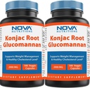 Nova Nutritions 2 Pack Konjac Root Glucomannan Capsule 2000 mg/Serving Veggie Caps 180 Conta (Totale 360 Capsule)