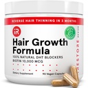 iRestore Hair Growth Supplement - Perdita di capelli Vitamine per le donne e gli uomini - Biotin Multivitamins & DHT Blocker per ridurre la disinfestazione dei capelli - 30 giorni di alimentazione 90 conteggio (pacchetto di 1)