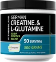 Fitness Labs Tedesco Creatina e L-Glutamina | 1.1 lbs | Monoidrato e Creapure Polvere | Vegan Fitness Supplement