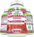 Integratore di succo di melograno Premium 1200mg, Supporta la pressione sanguigna sana, Giunti, Pelle & Anti Aging con Bioperine Black Pepper, Antiossidante potente con vitamina C & K, 120 capsule vegane