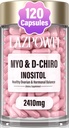 Integratore di inositolo - Myo-Inositol e D-Chiro Inositol Plus Folate e Vitamina D - Equilibrio di ormone sano e sostegno ovarico sano per le donne Ideale 40:1 Ratio-009