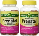 Multivitamina prenatale della pancia adulta della valle di primavera con acido DHA & Folic (pacchetto di 2) 180 Gummies Totale