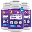 Genex Formulas 1500mg Resveratrolo con BioPerine per l'assorbimento (3 Pack) | Capsule Trans-Resveratrolo Organici di nodi giapponesi, supplemento antiossidante per l'invecchiamento sano
