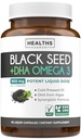 Estratto di olio di semi neri pregiati a freddo - Vegan Non-GMO Nigella Sativa Nero Olio Integratore di semi di semi di semi con Omega 3 DHA per il corpo pieno Benessere & Supporto del cervello - Vegan Omega 3 & Thymoquinone-Rich (1 mese)