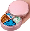 Metal Pill Organizer 4 scomparti - Portable Travel Pill Case Daily, Impermeabile Pill Box per Purse, Compact Pill Holder Medicine Container Dispenser per Vitamin Cod Liver Oil Supplement Pink