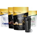 Vanilla & Chocolate Protein Powder | Super Greens Superfood Green Juice Powder | Peptides di collagene idrolizzato a base di erba | Powder | Transformation Performance Shaker BlenderBottle